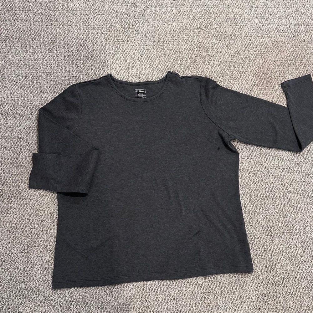 LL Bean Long Sleeve Tee charcoal grey ( L)
